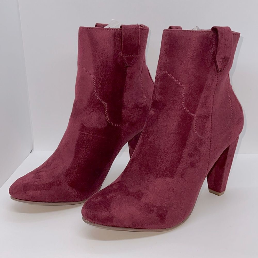 Sexy Red High Heeled Mid-Calf Boots By ShoeDazzle. Size 9.5 With A 4 Inch Heel.